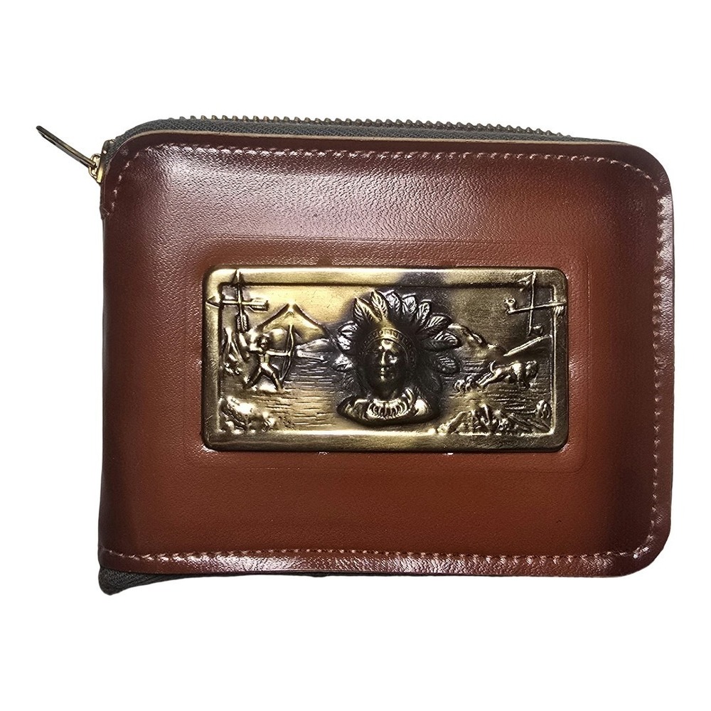 LORD‎ FRANCIS VINTAGE 1950s 1960s Brown Leather Zip Wallet Coin ID Holder